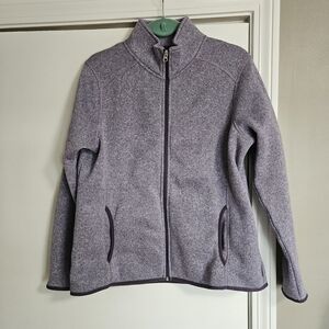 Eddie Bauer Heathered Lavender Full-Zip Teddy Jacket